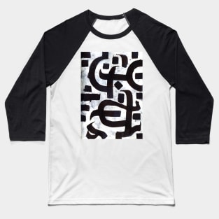 Abstract Calligraphy Baseball T-Shirt